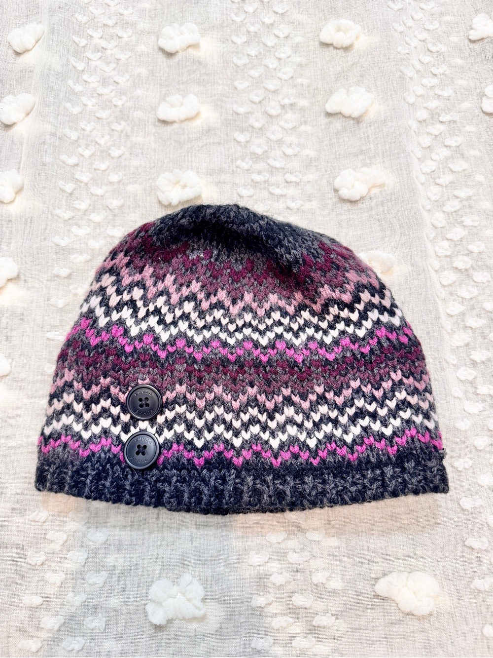 Prana Fair Isle Nordic Ski Lodge Cabin Core Wool Blend Fleece Lined Beanie F50